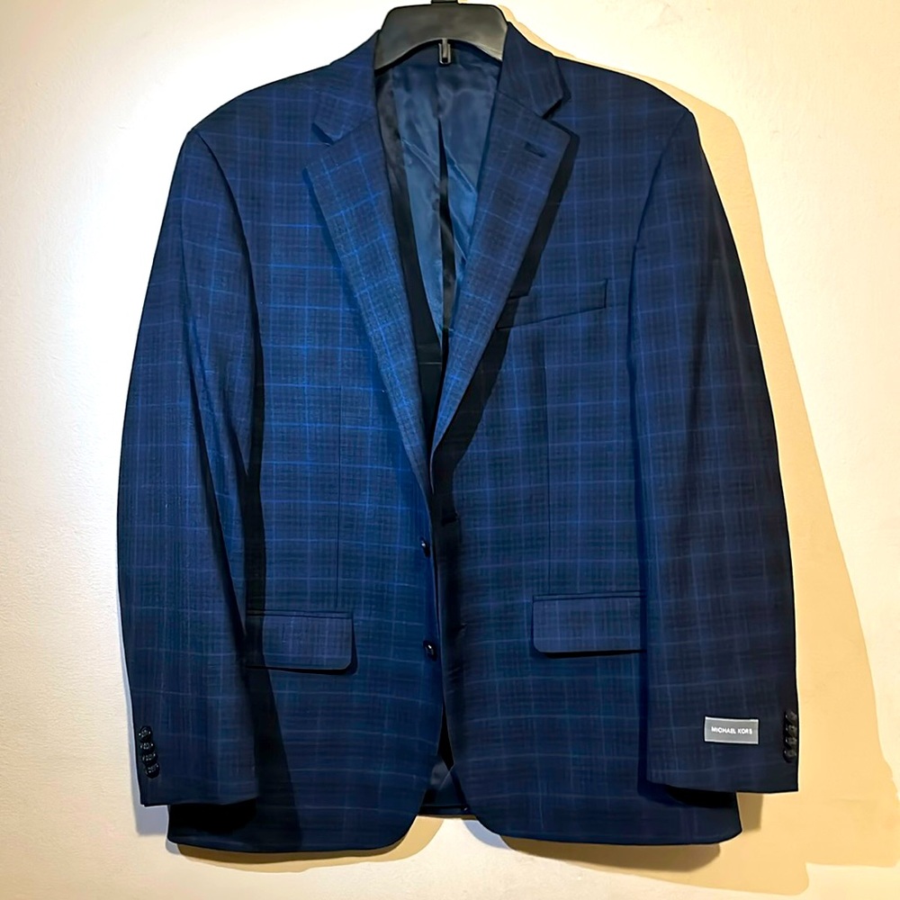 NWT MICHAEL KORS KENT NAVY BLUE BLAZER 42 REGULAR